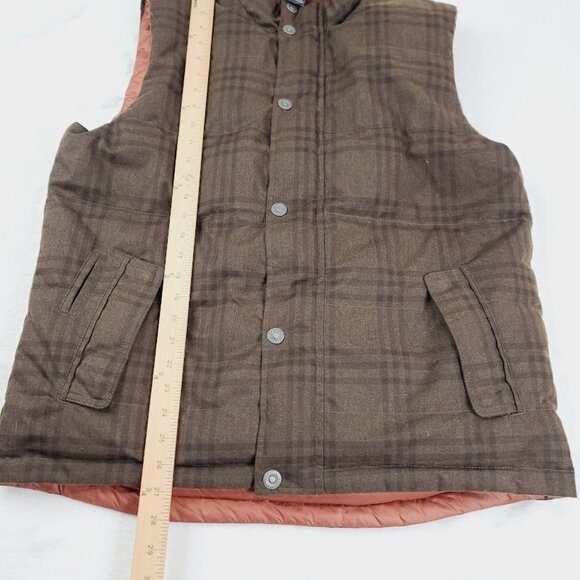 Prana Men's Brown Plaid Portal Reversible Sleeveless Padded Puffer Vest Size L - Picture 4 of 8